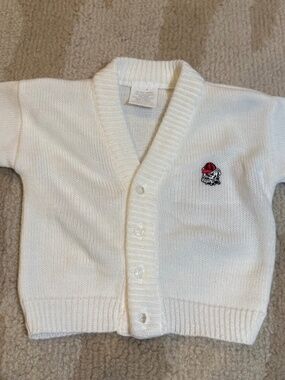 Vintage Georgia Bulldogs Baby Knit Cardigan Sweater 0-6M